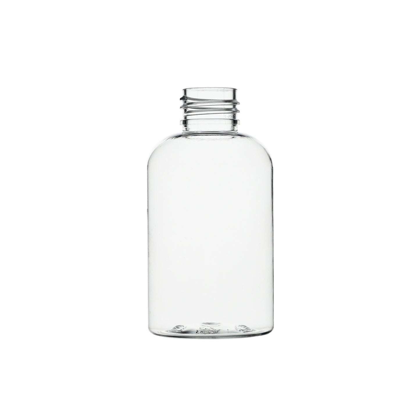 4 oz Clear PET Plastic Squat Boston Round Bottles 24-410 Neck Finish