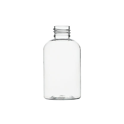 4 oz Clear PET Plastic Squat Boston Round Bottles 24-410 Neck Finish