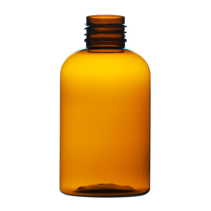 4 oz PET Plastic Squat Boston Round Bottles 24-410 Neck Finish