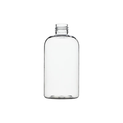 8 oz PET Plastic Squat Boston Round Bottles 24-410 Neck Finish