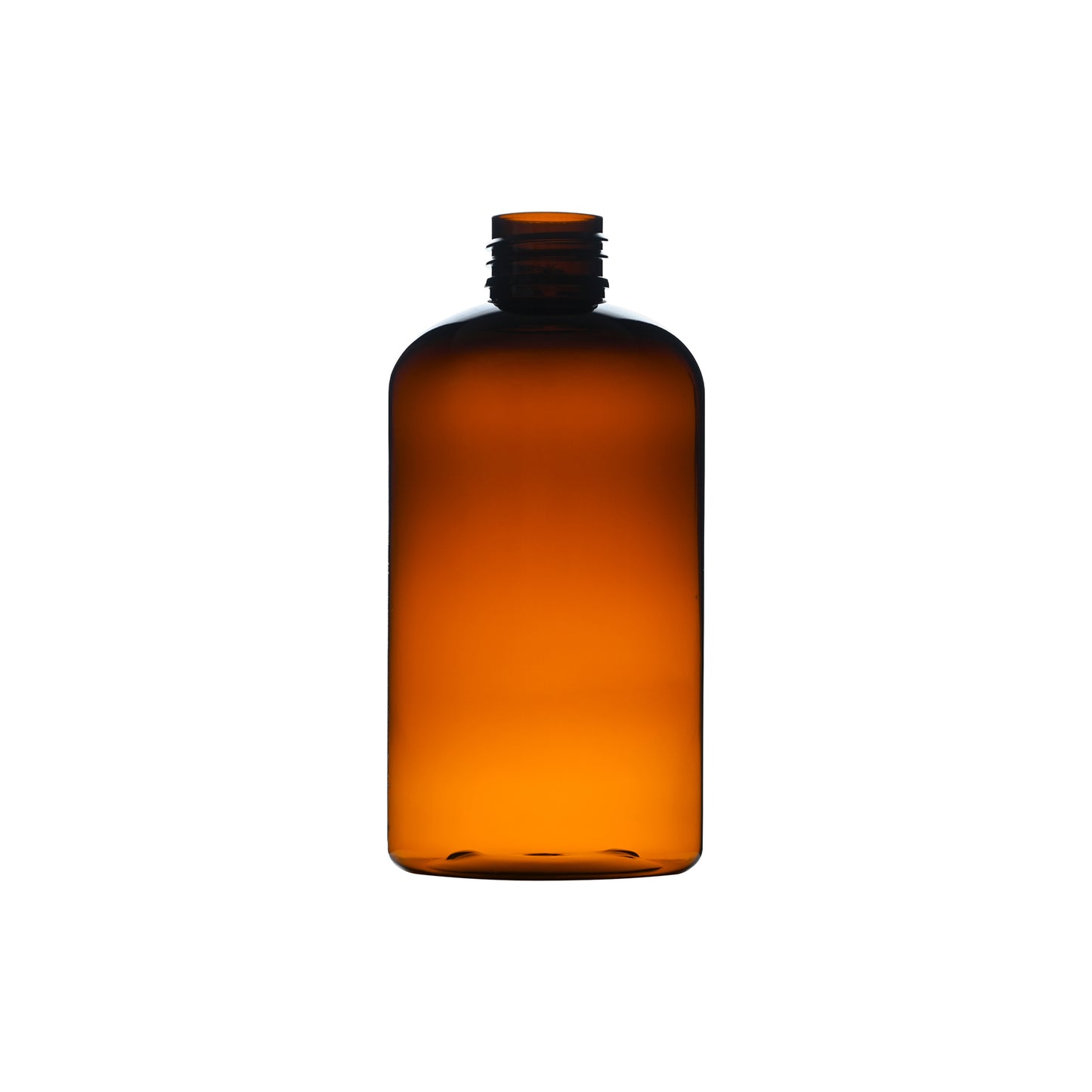 8 oz PET Plastic Squat Boston Round Bottles 24-410 Neck Finish