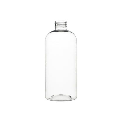 16 oz PET Plastic Squat Boston Round Bottle 28-410 Neck Finish