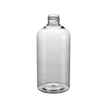 12 oz Clear PET Boston Round Bottle with 24-400 Neck Finish