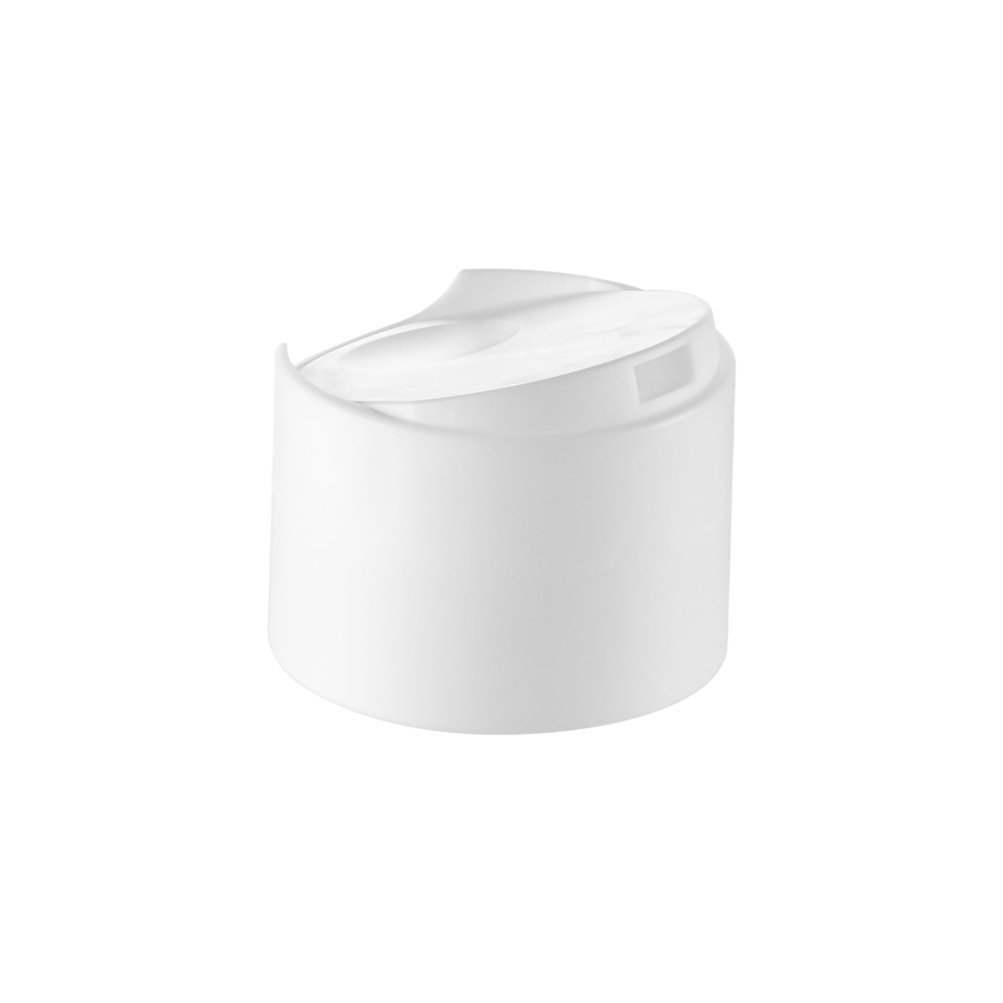 24-410 Matte White Smooth Symmetrical Disc Top Cap with PS Liner