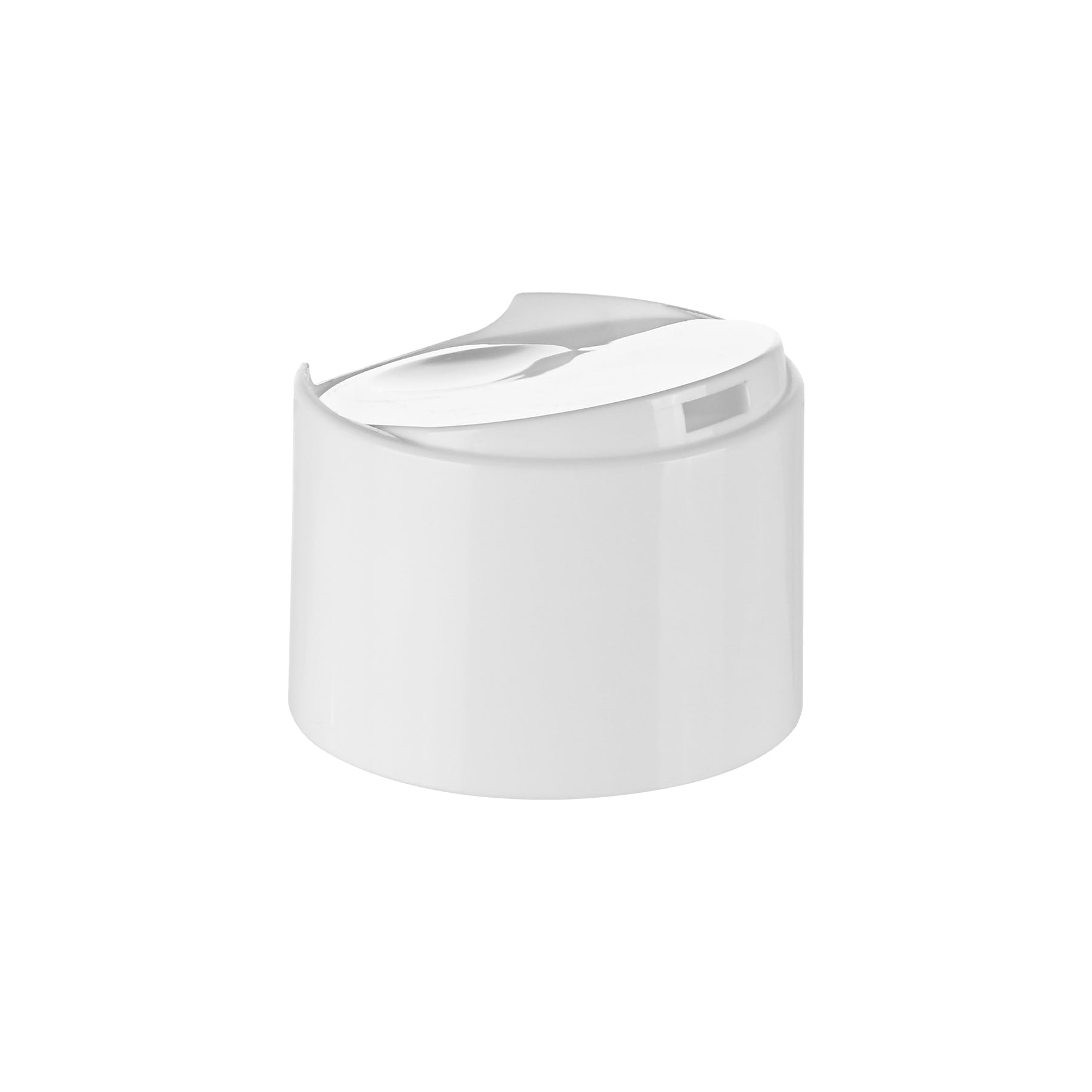 24-410 Glossy White Smooth Symmetrical Disc Top Cap with PS Liner