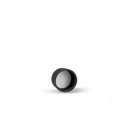 20-400 Black Plastic Screw Top Cap with Polyethylene Foam Liner