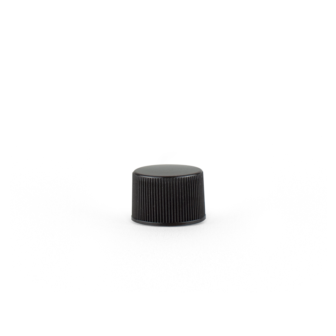 20-400 Black Plastic Screw Top Cap with Liner