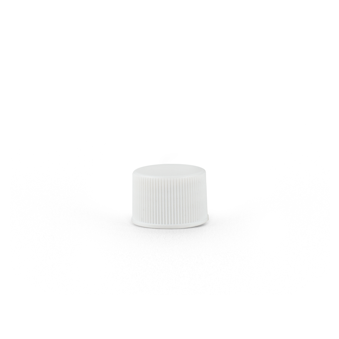 20-400 White Plastic Screw Top Cap with Liner