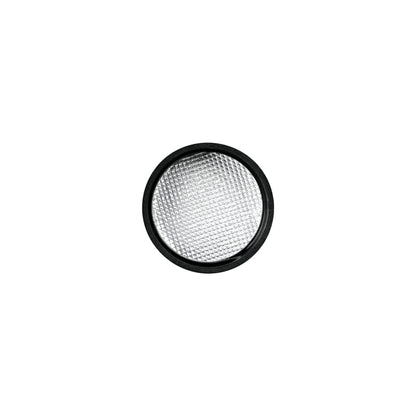 28-410 Black 30% PCR Plastic Ribbed Screw Top Cap with Universal HIS Liner