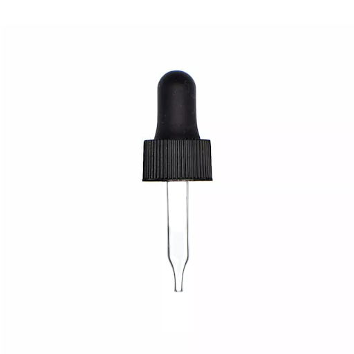 18-400 Black Ribbed Skirt PP Non-Child Resistant Dropper With 48mm ...