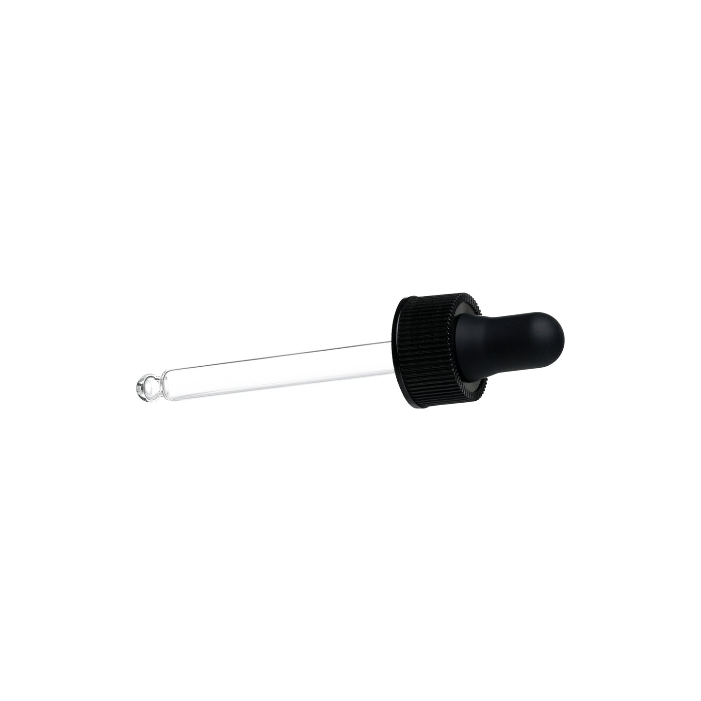 20-400 Black PP Plastic Ribbed Skirt Dropper with 76mm Round Tip Medical Graduated Glass Pipette