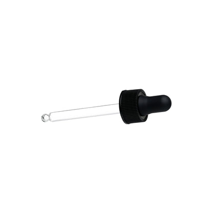 20-400 Black PP Plastic Ribbed Skirt Dropper with 76mm Round Tip Medical Graduated Glass Pipette