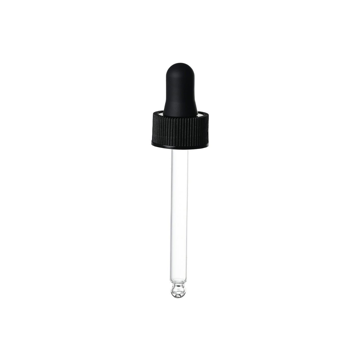 20-400 Black PP Plastic Ribbed Skirt Dropper with 76mm Round Tip Medical Graduated Glass Pipette