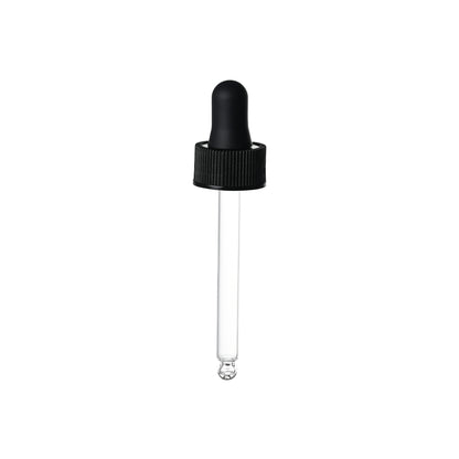20-400 Black PP Plastic Ribbed Skirt Dropper with 76mm Round Tip Medical Graduated Glass Pipette