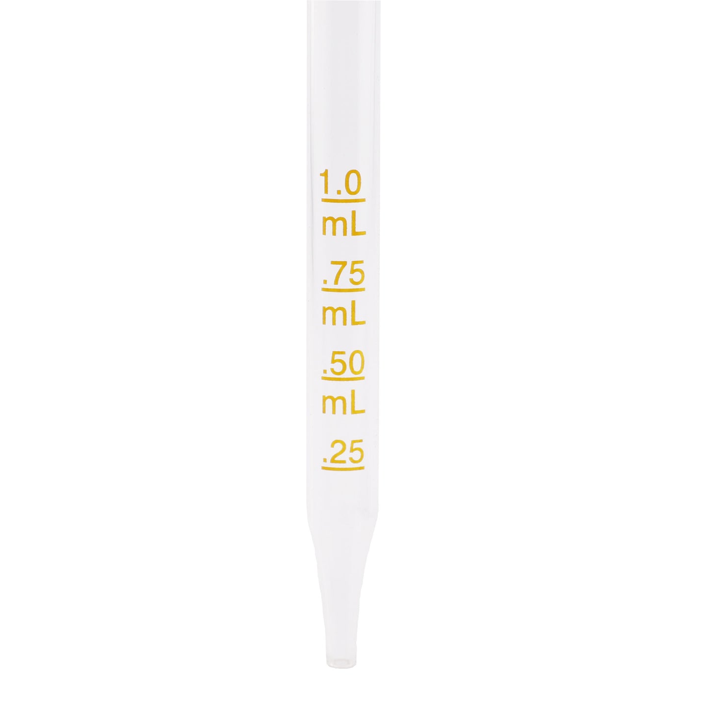 20-400 White PP Plastic Ribbed Skirt Dropper with 91mm Straight Medical Graduated Glass Pipette x1400