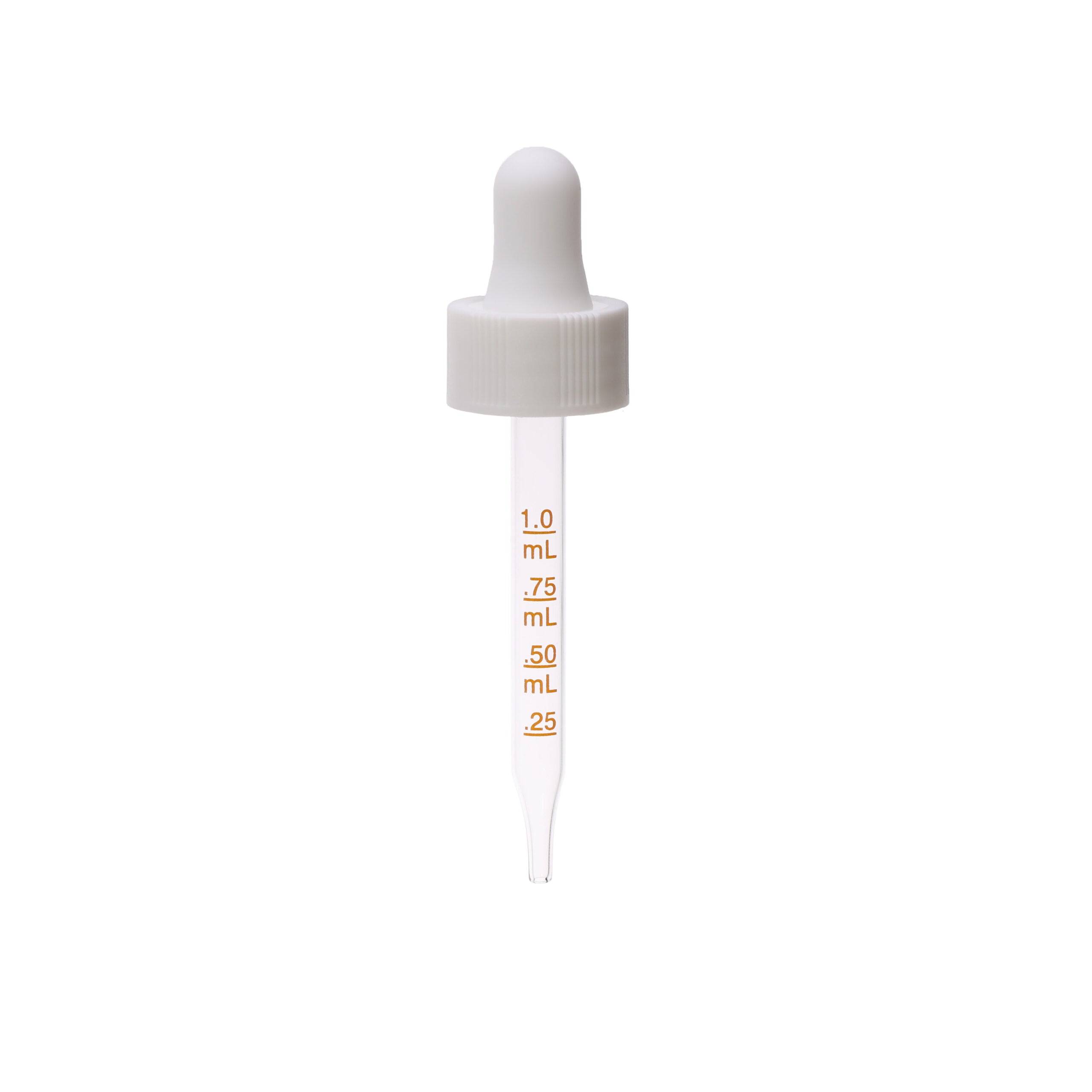 20-400 White Ribbed PP Graduated Dropper With 91mm Straight Glass ...