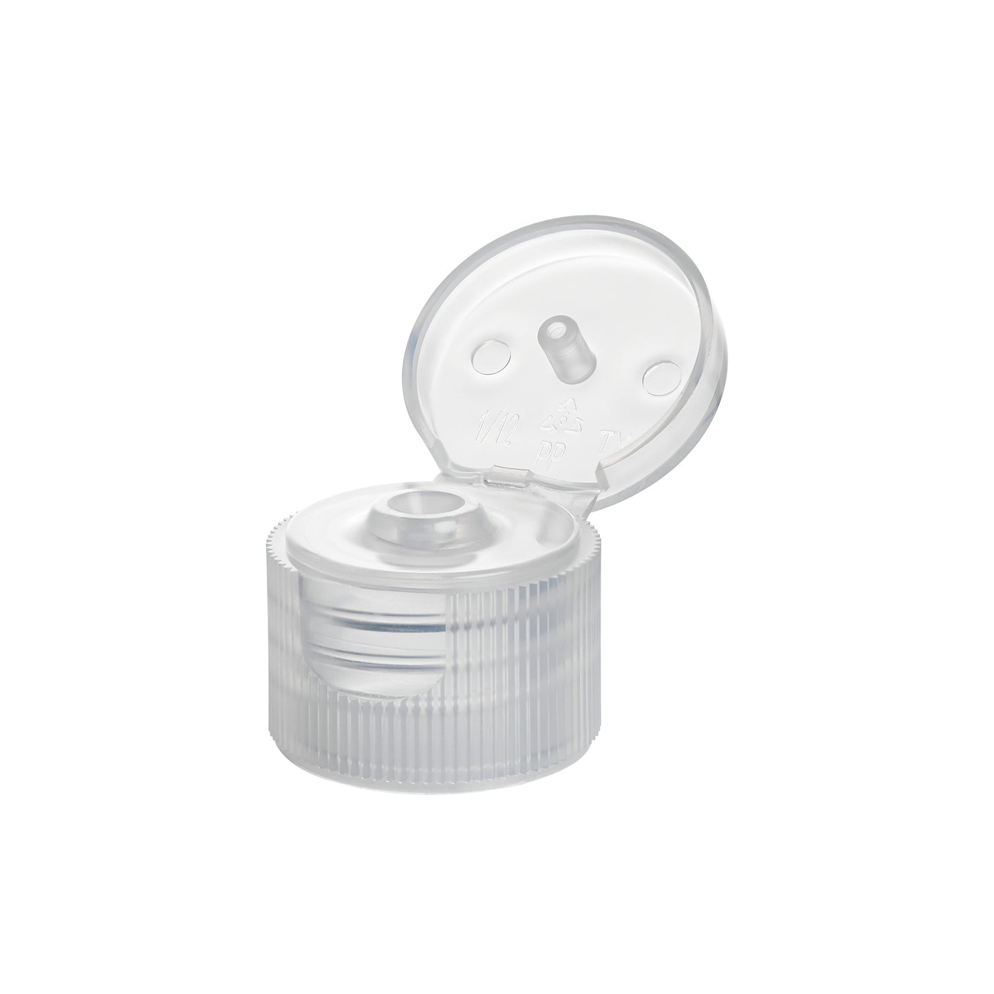 20-410 Natural PP Plastic Ribbed Flip Top Cap