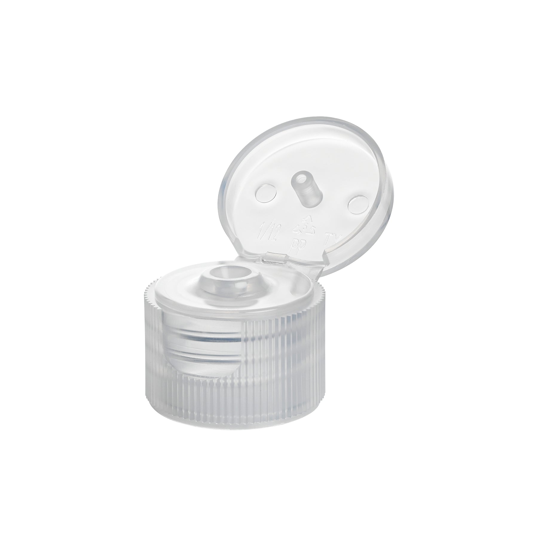 20-410 Natural PP Plastic Ribbed Flip Top Cap
