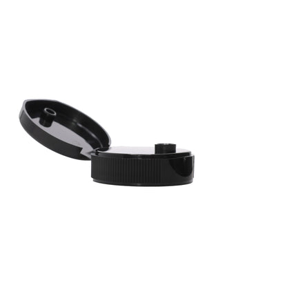 38-400 Black PP Plastic Ribbed Flip Top Cap