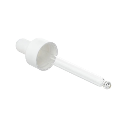 20-400 White PP Plastic Smooth Skirt Dropper with 76 mm Round Tip Glass Pipette