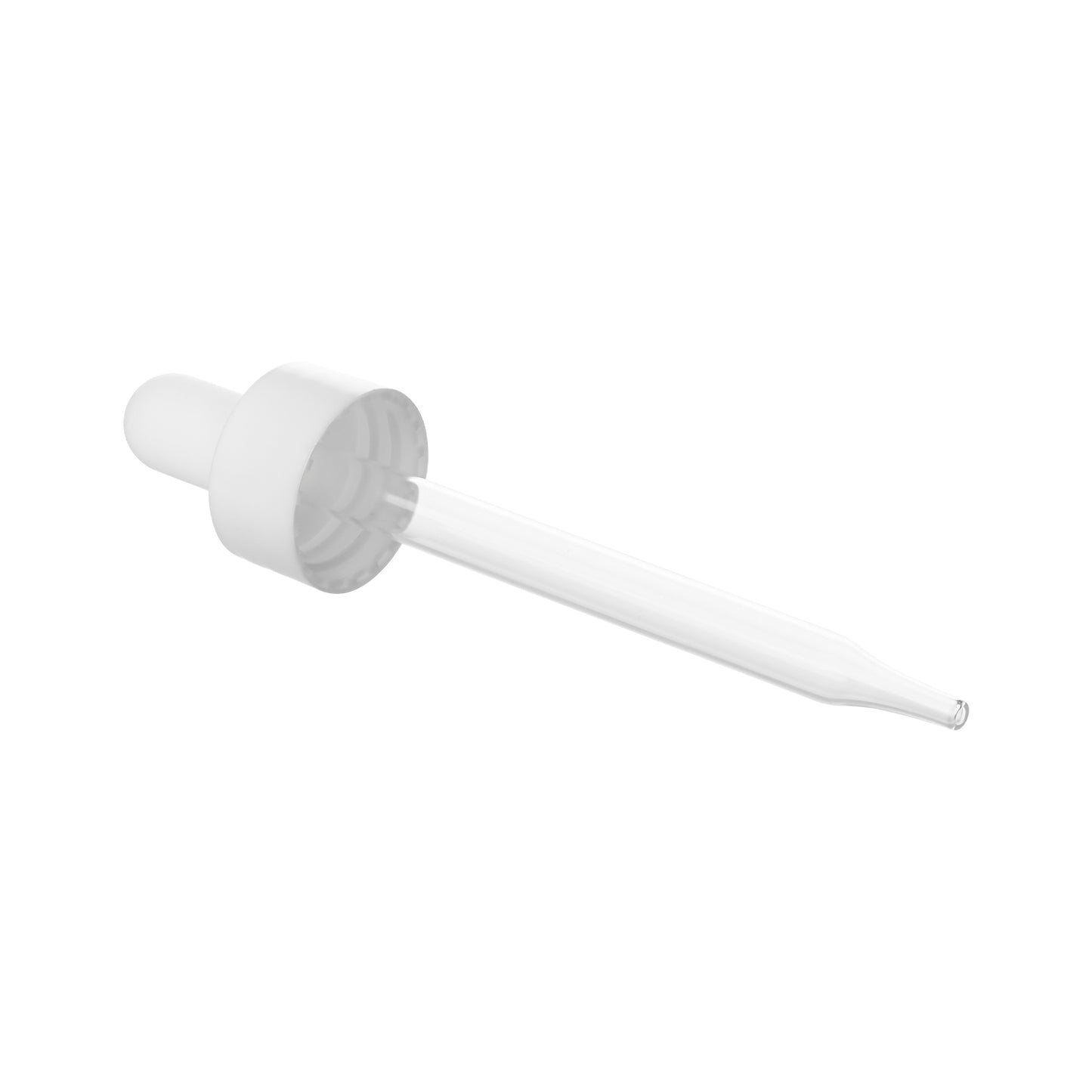 20-400 White PP Plastic Smooth Skirt Dropper with 91mm Straight Glass Pipette