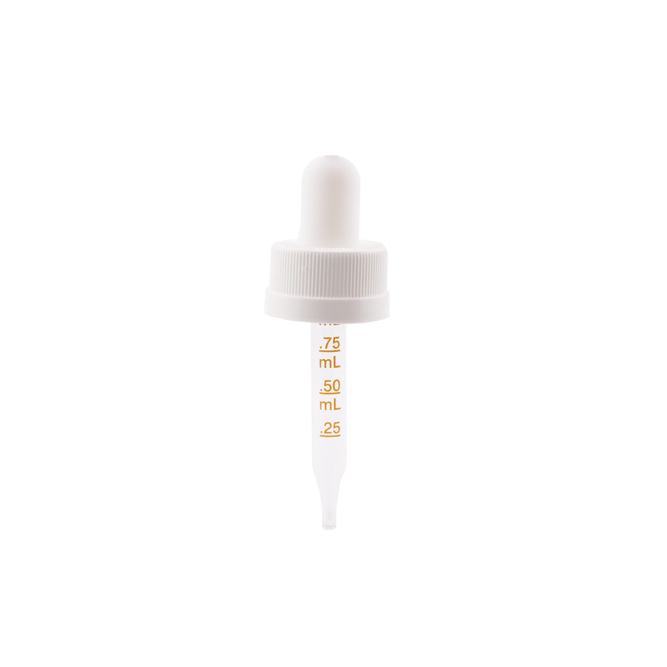 18-400 White PP Plastic Child Resistant Dropper with 58 mm Straight Medical Graduated Glass Pipette x1400