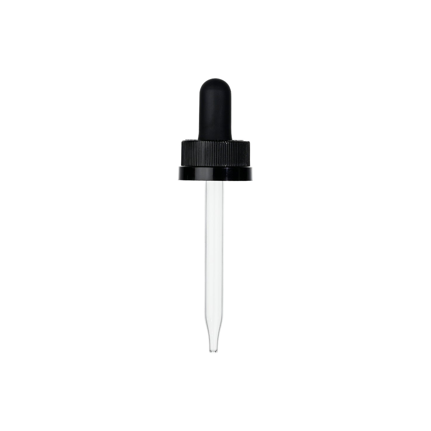 20-400 Black PP Plastic Child Resistant Dropper with 76 mm Straight Glass Pipette