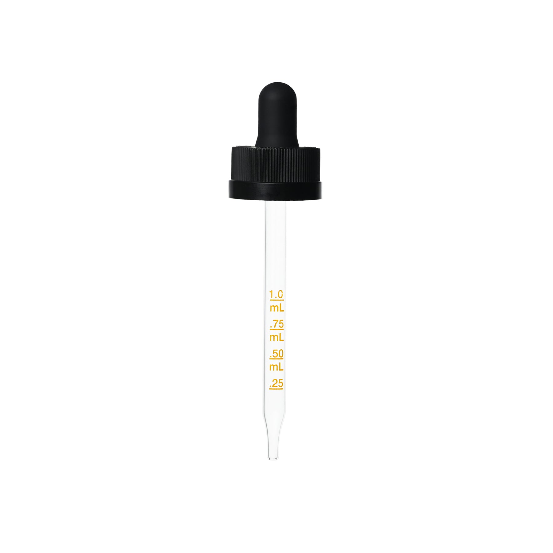20-400 Black PP Plastic Child Resisitant Dropper with 91 mm Straight Medical Graduated Glass Pipette