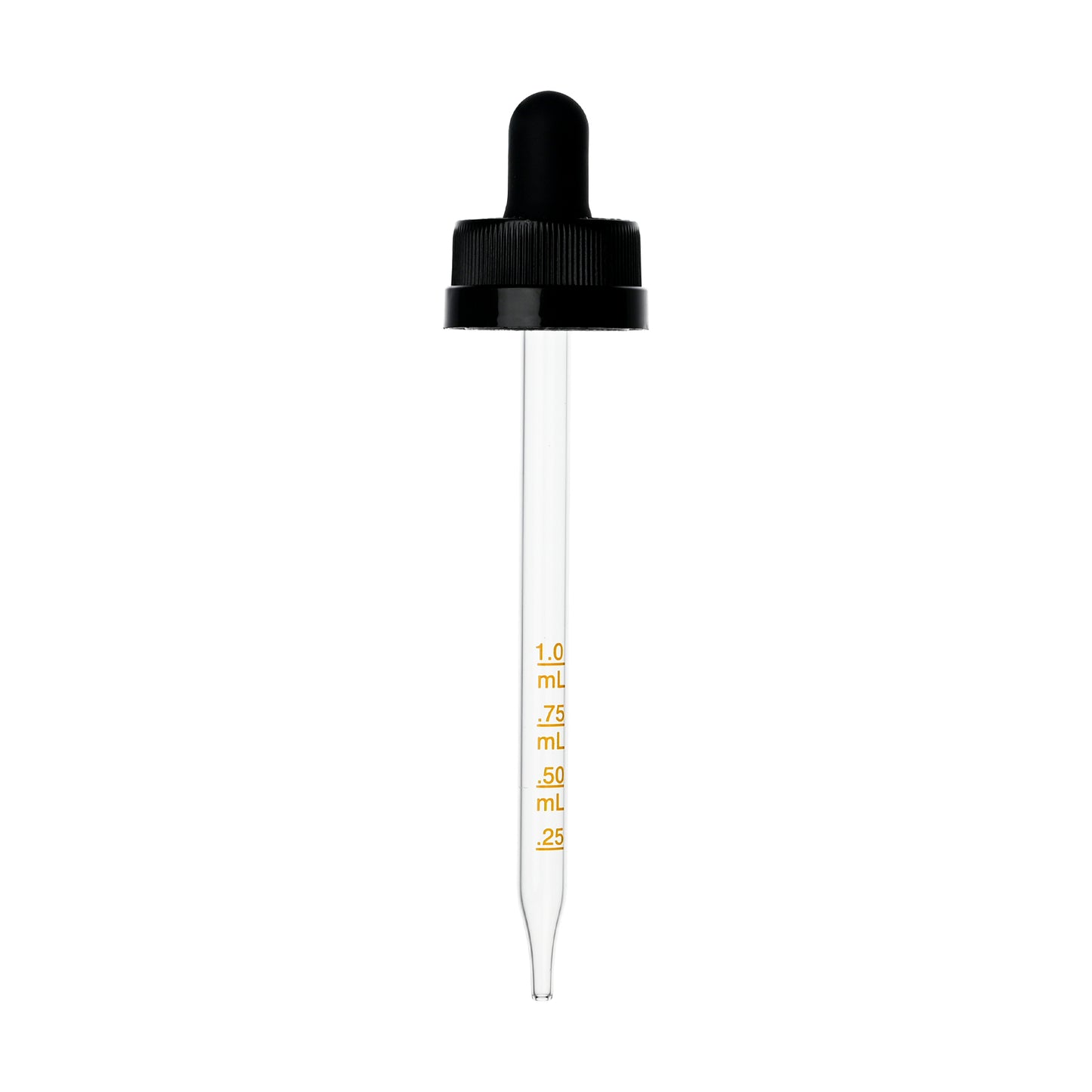22-400 Black PP Plastic Child Resistant Dropper with 109mm Straight Medical Graduated Glass Pipette