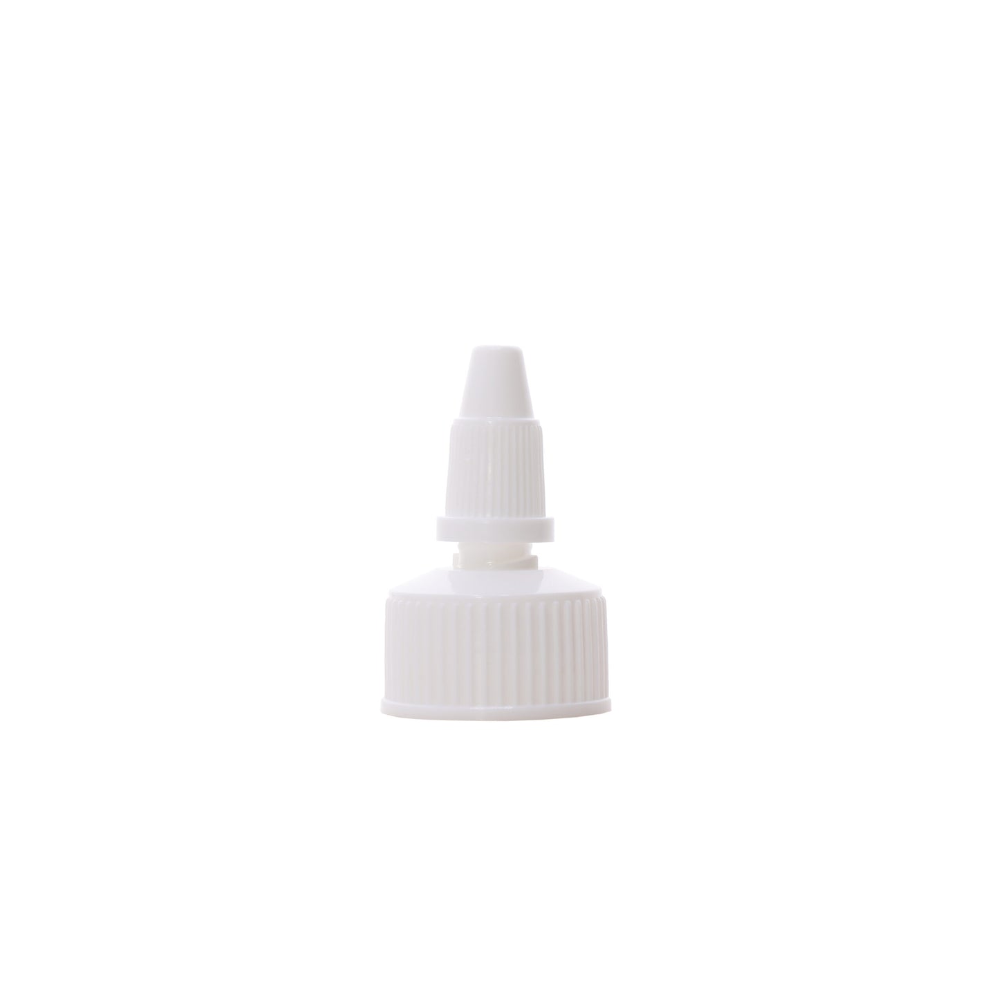 24-410 White PP Plastic Twist Top Cap with PE Liner open