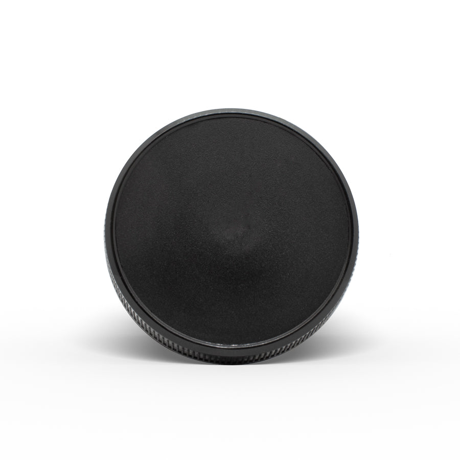 top view Black 58-400 PP Ribbed Skirt Lid with PE Liner