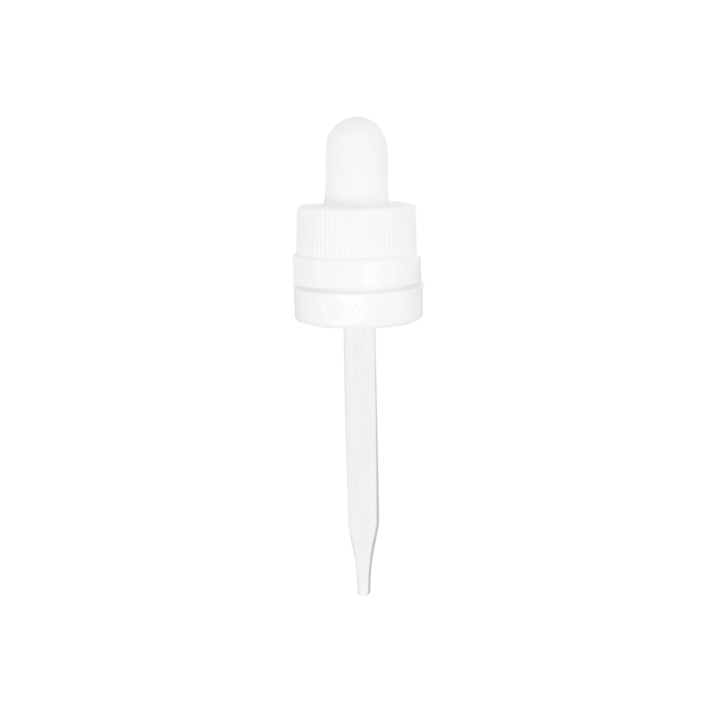 18-415 White PP Plastic CRC and Tamper Evident Dropper with 77mm Straight Glass Pipette