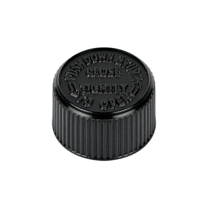20-400 Black Ribbed Skirt CRC PDT Cap with PE Liner