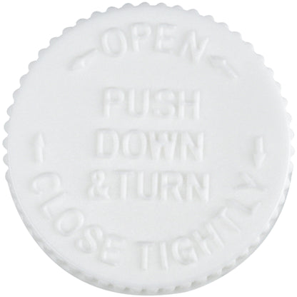 20-400 White Ribbed Skirt CRC PDT Open/Close Cap top view