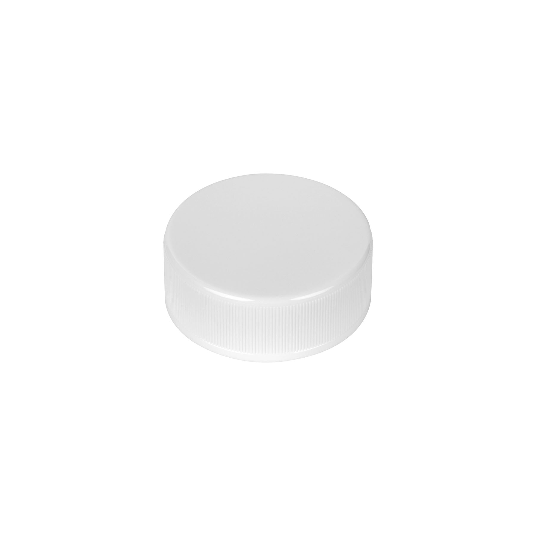 38-400 White Ribbed Skirt CRC Cap with PE Liner