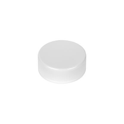 38-400 White Ribbed Skirt CRC Cap with PE Liner