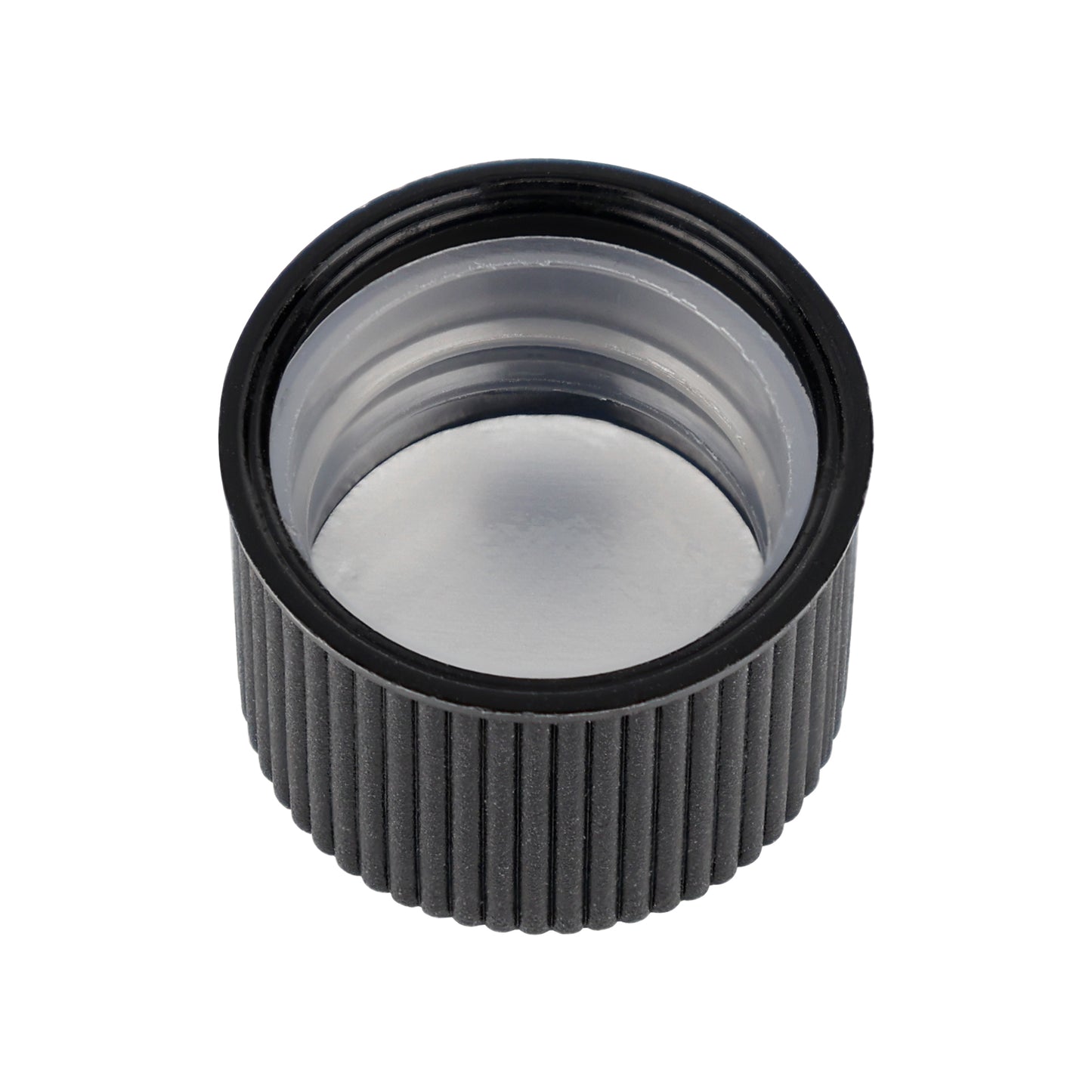 18-410 Black PP Plastic Side Text Child Resistant Screw Top Cap with Liner