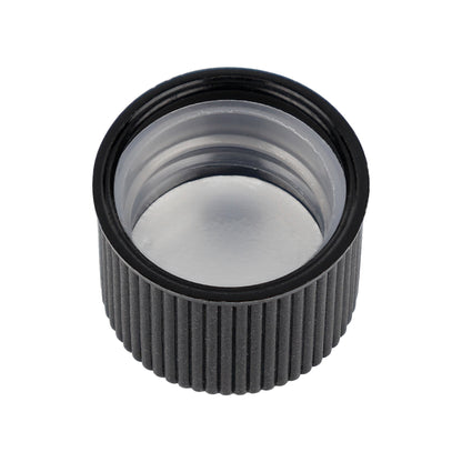 18-410 Black PP Plastic Side Text Child Resistant Screw Top Cap with Liner