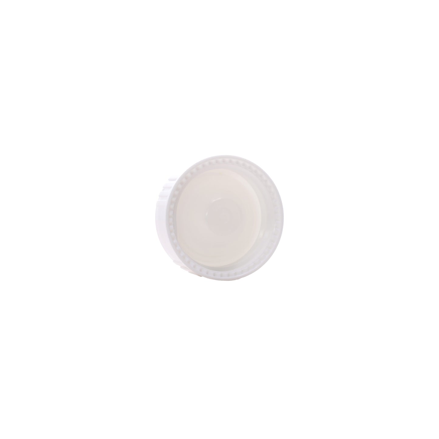 Inside view of 28-400 White Semi Ribbed Skirt Phenolic Cap Liner