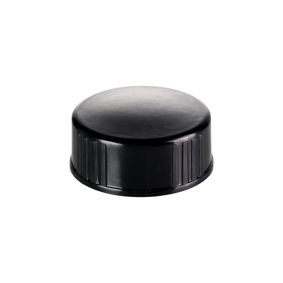 28-400 Black Semi Ribbed Skirt Phenolic Cap