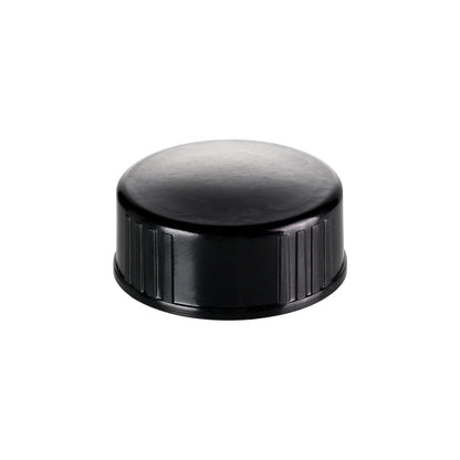 28-400 Black Semi Ribbed Skirt Phenolic Cap