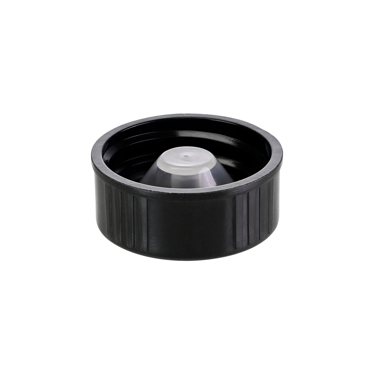 28-400 Black Semi Ribbed Skirt Phenolic Cap