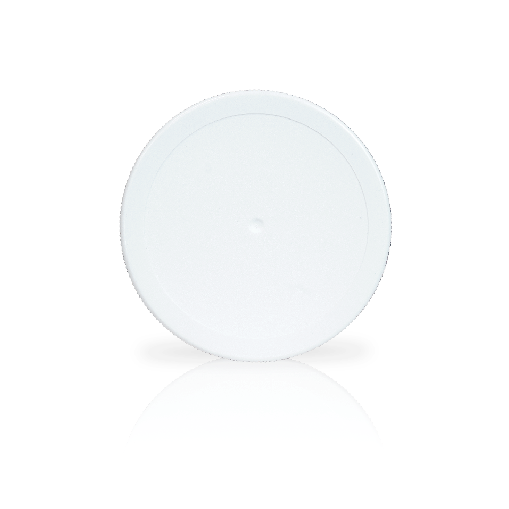 110mm 100-400 White Ribbed (Matte Top) Plastic Cap with Foam Liner-1