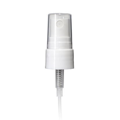 White PP 20-410 Smooth Skirt Fine Mist Fingertip Sprayer with Clear Overcap