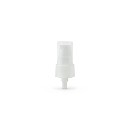 White 20-410 Smooth Skirt Dispensing Treatment Pump with Clear Cap and 100mm Dip Tube