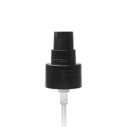Black 24-410 Smooth Skirt Dispensing Treatment Pump with Clear Overcap and 228mm Dip Tube Cap Off