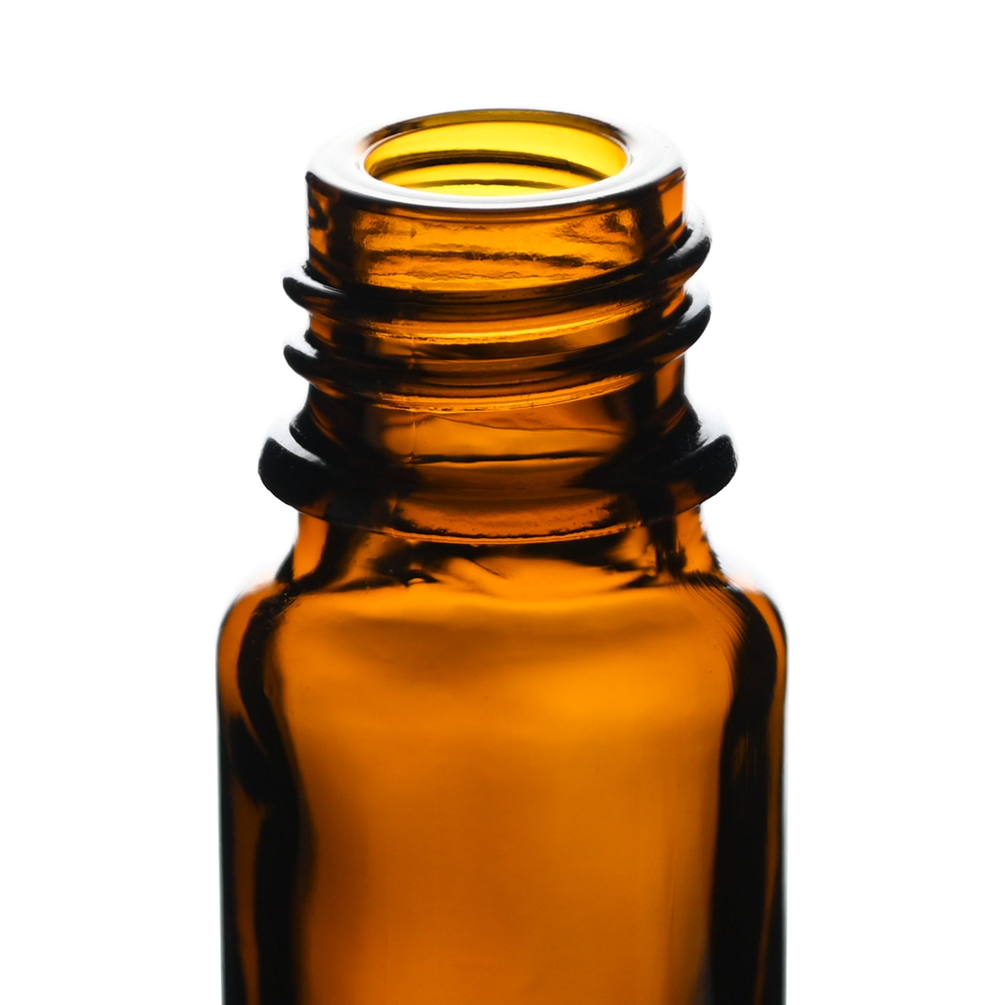 10 ml Amber Euro Essential Oil Tall Glass Bottle with 18-400 Neck Finish, neck thread