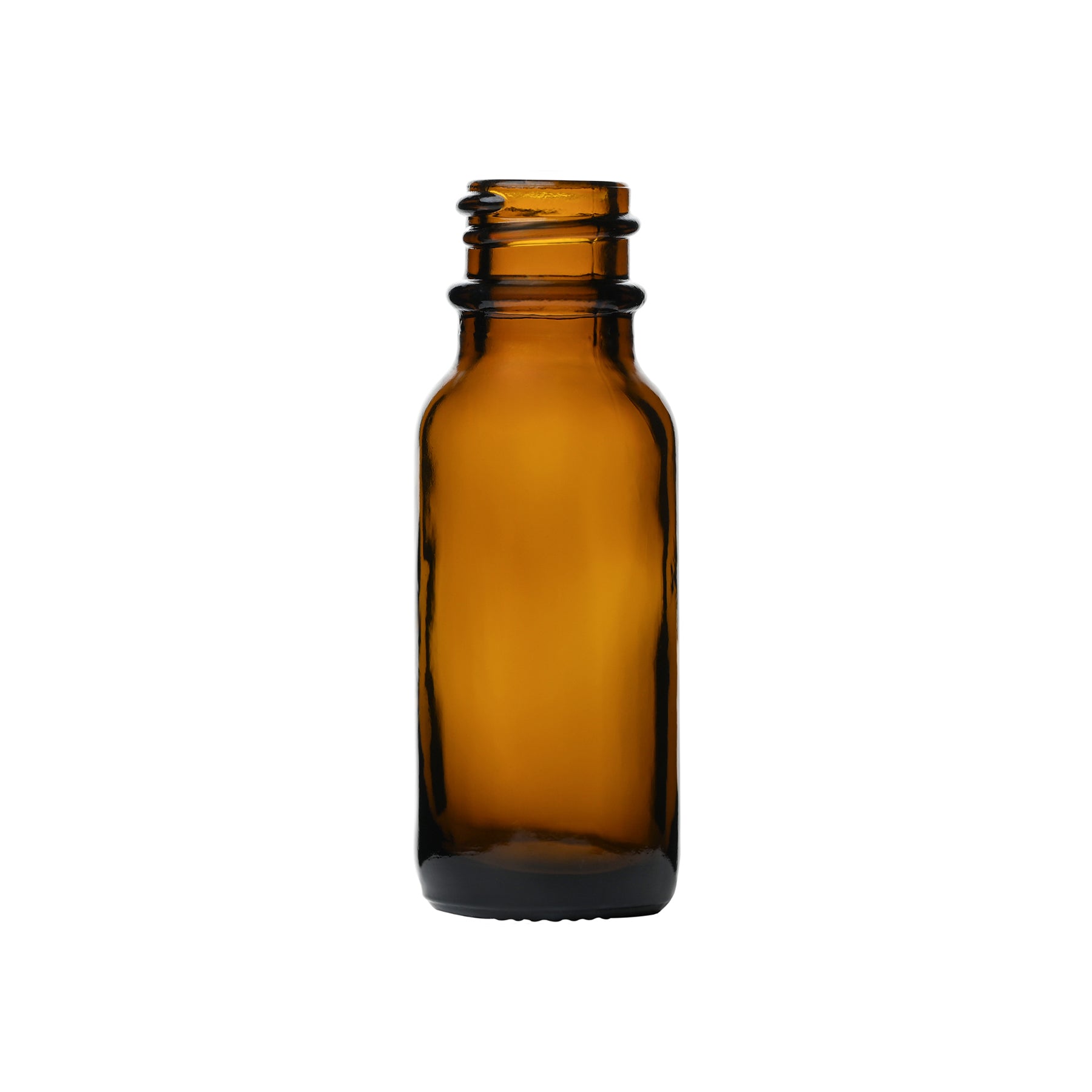 0.5 oz Boston Round Glass Bottles 18-400 Neck Finish