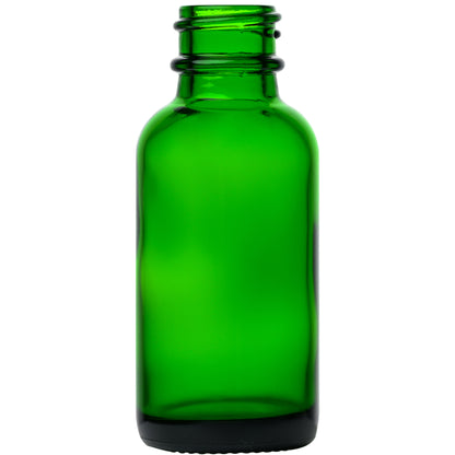 1 oz (30 ml) Green Glass Boston Round Bottles 20-400 Neck Finish body