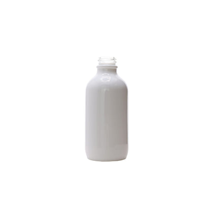 120ml Glossy White Boston Round Glass Bottle with 22-400 Neck Finish